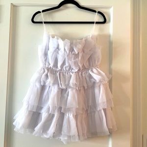 Buddy Love Powder Puff Strapless Tulle Mini Dress - White